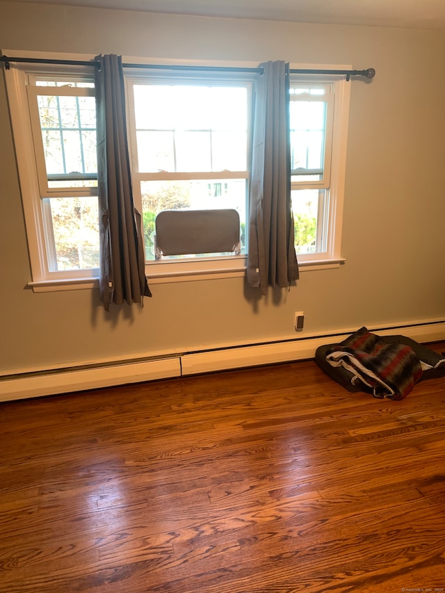 unfurnished room with hardwood / wood-style floors