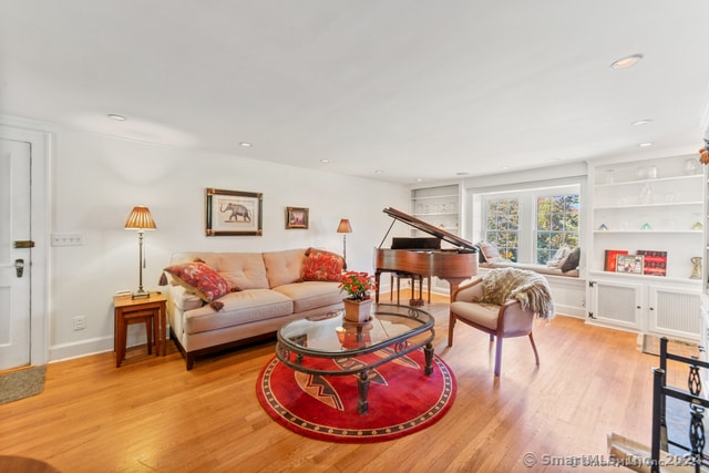 living room with light wood-type flooring