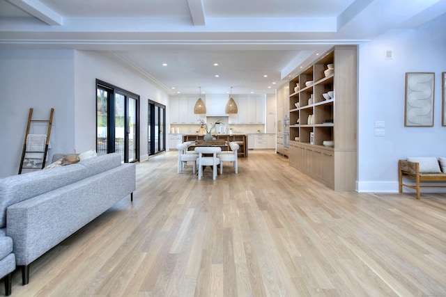 interior space with light hardwood / wood-style flooring