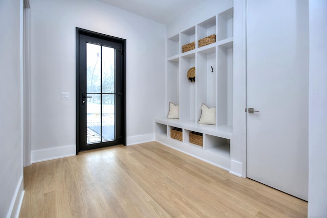 mudroom featuring light wood-type flooring