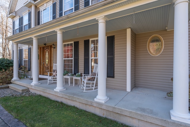 view of patio with a porch