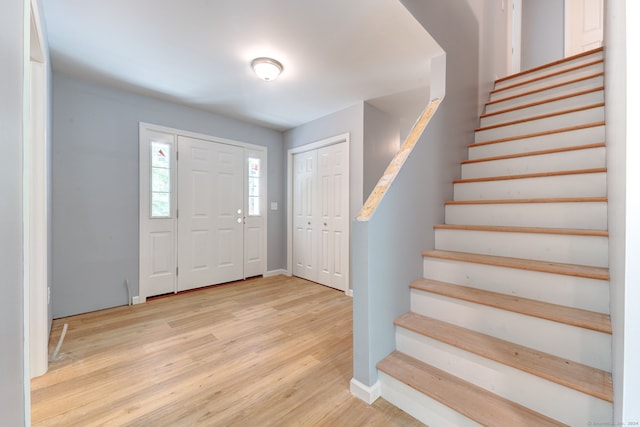 entrance foyer featuring light hardwood / wood-style flooring