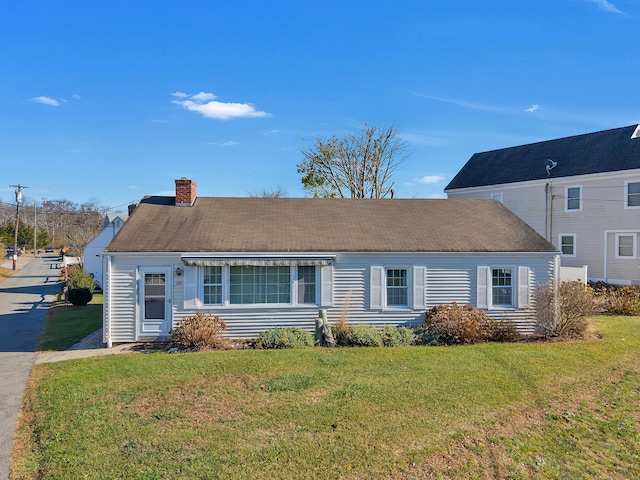 140 Salt Island Rd, Westbrook, CT 06498 - view of front of home featuring a front yard and a chimney