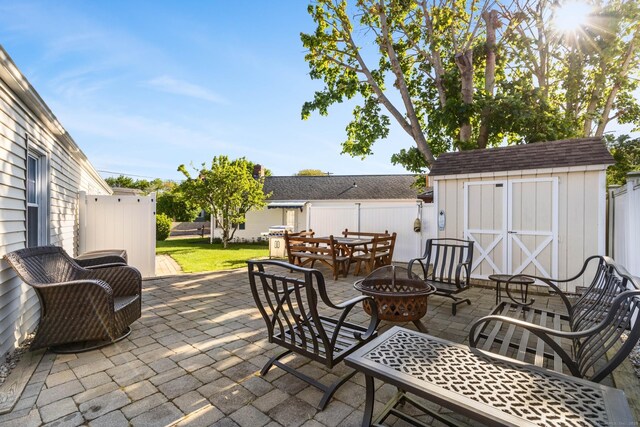140 Salt Island Rd, Westbrook, CT 06498 - view of patio with outdoor dining space and an outdoor fire pit