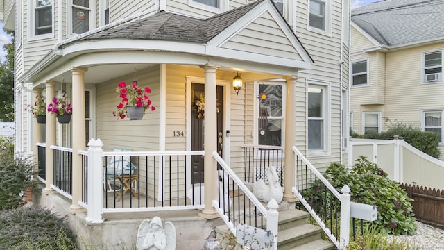 entrance to property with a porch