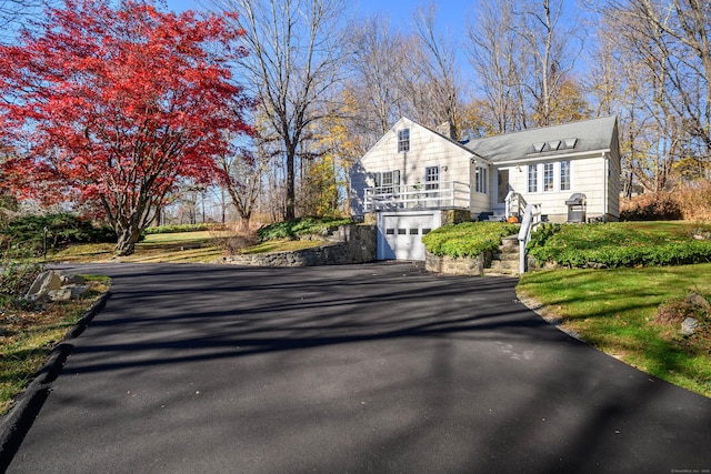 exterior space featuring a garage