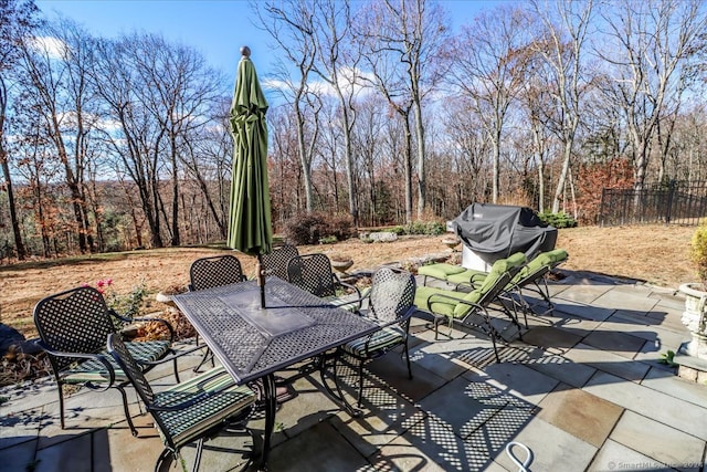 view of patio with grilling area