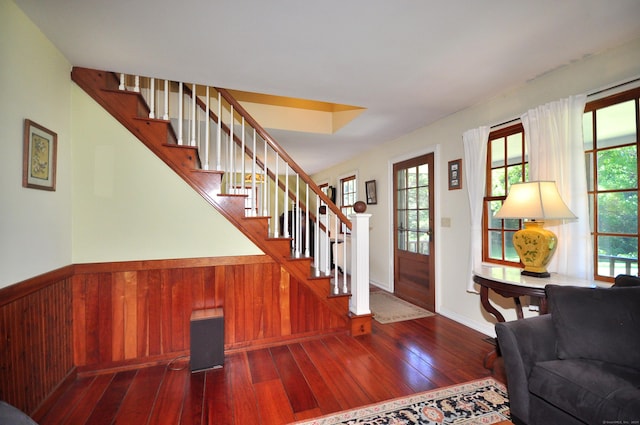 foyer entrance featuring hardwood / wood-style flooring