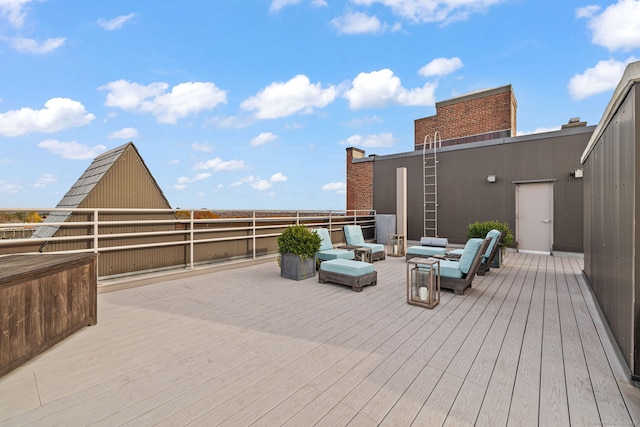 deck with an outdoor living space