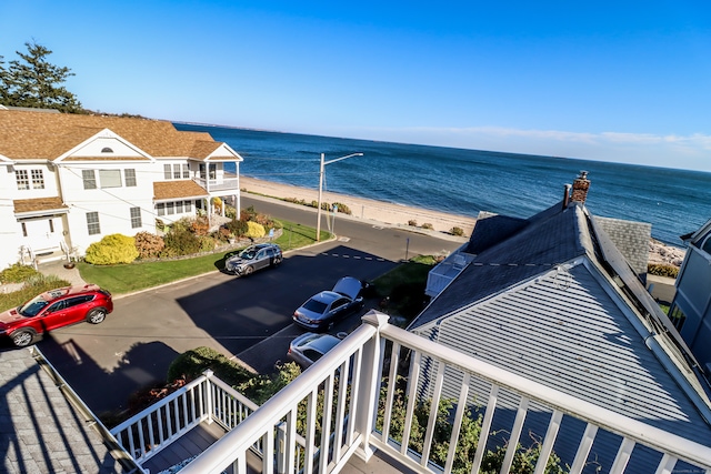 exterior space with a view of the beach