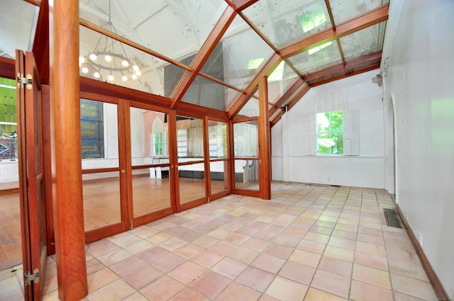 14 River Rd, Cornwall, CT 06796 - unfurnished sunroom featuring vaulted ceiling and french doors