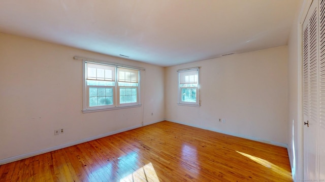 empty room featuring light wood-type flooring