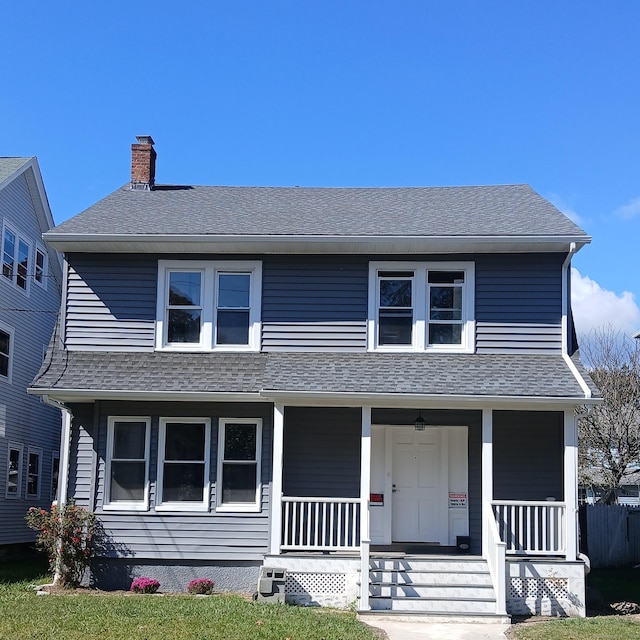 view of front facade featuring a porch