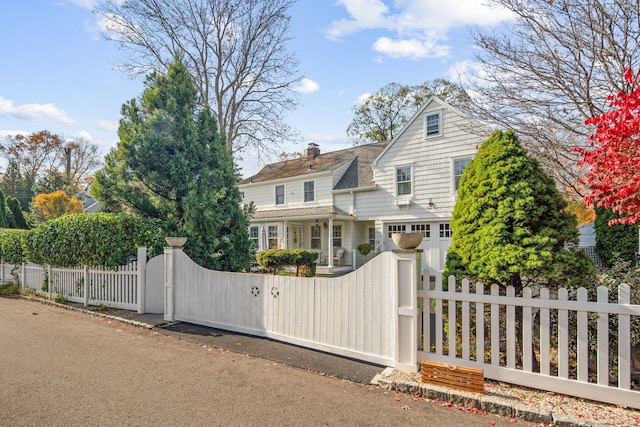 front of property with a garage