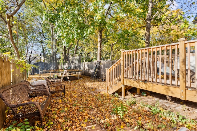 666 Orchard St, New Haven, CT 06511 - deck featuring a trampoline