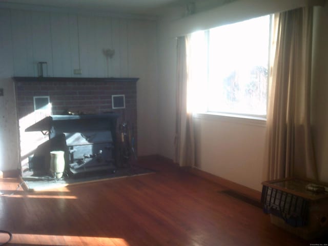 living room with hardwood / wood-style floors