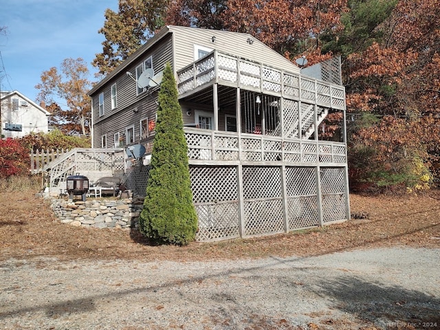 exterior space with a wooden deck