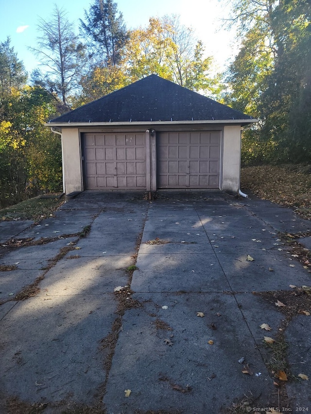 view of garage