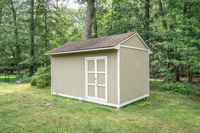 45 Wentworth Dr, East Hartford, CT 06118 - view of shed with a view of trees