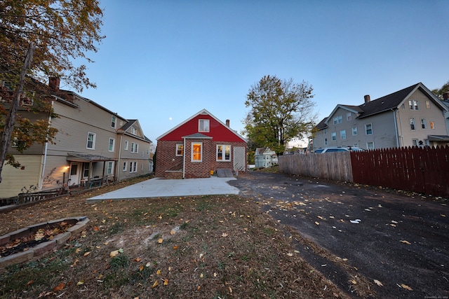 rear view of property with a patio area