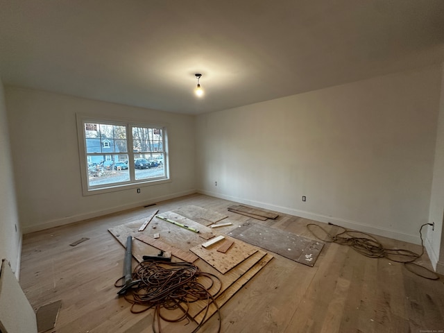 empty room featuring light wood-type flooring