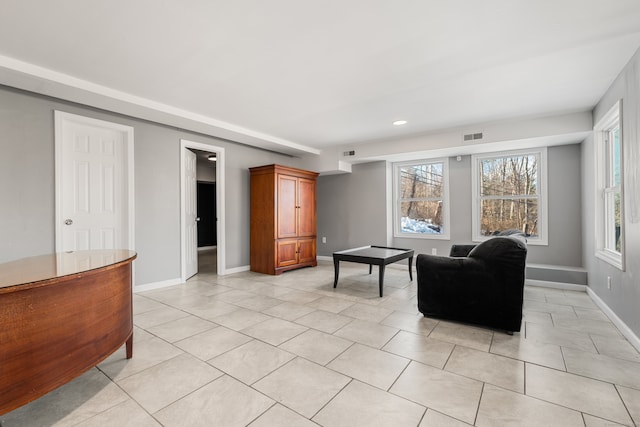 view of tiled living room