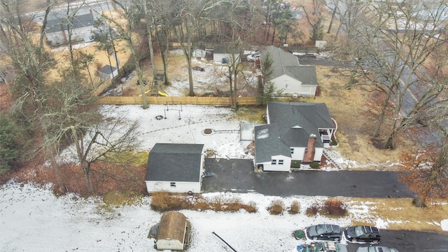 view of snowy aerial view