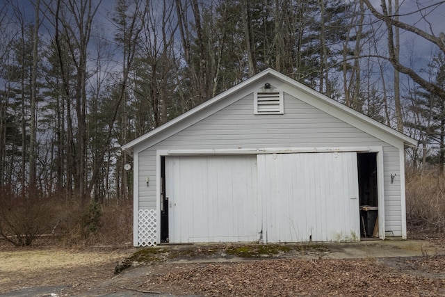 view of garage