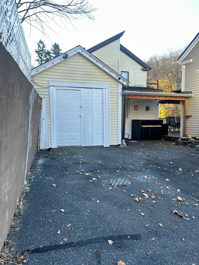 view of garage