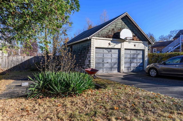 view of garage