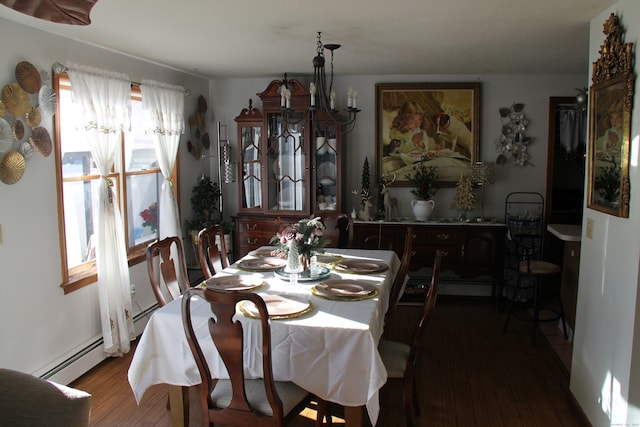 dining room with dark hardwood / wood-style floors