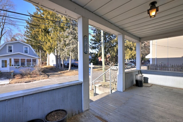 deck with a porch