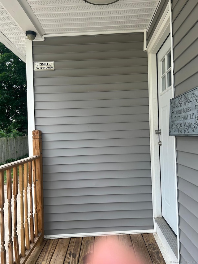 wooden deck with a porch