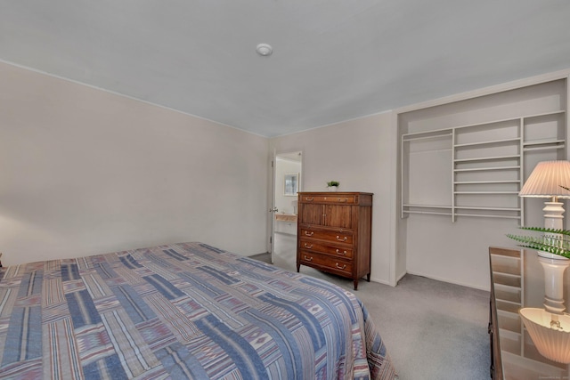 carpeted bedroom with a closet