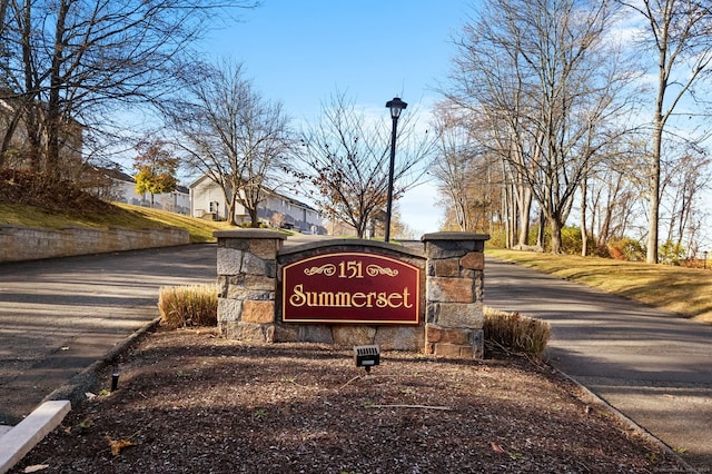 view of community sign