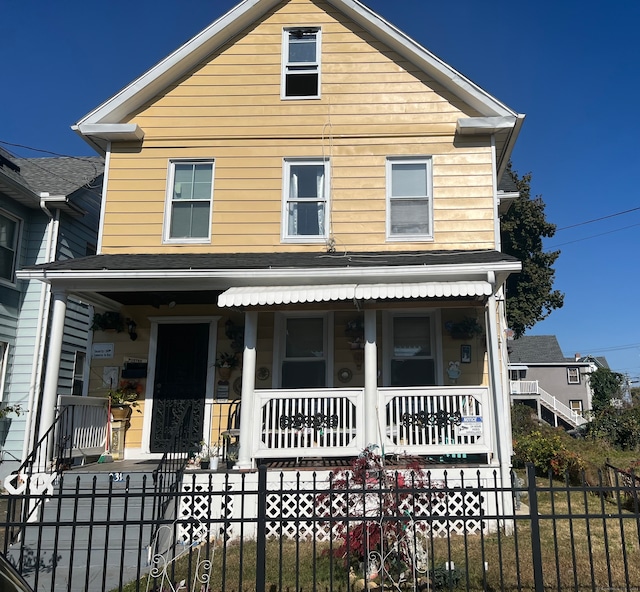 view of front of property with a porch