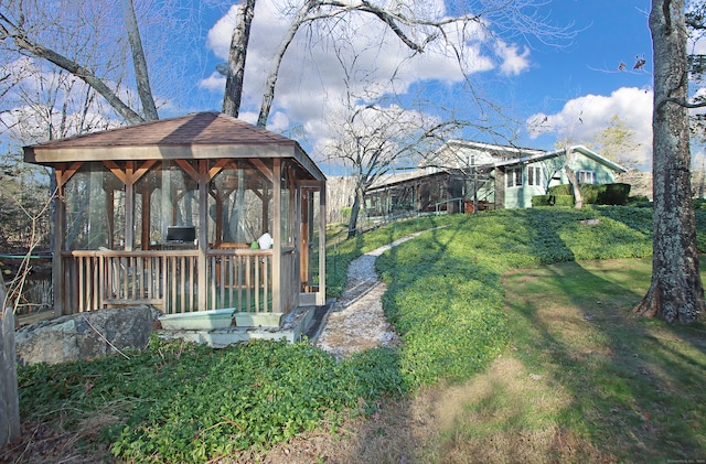 view of yard featuring a gazebo