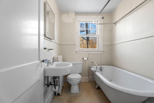 bathroom with toilet and radiator