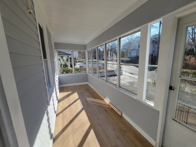 view of unfurnished sunroom