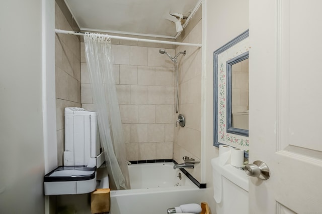 6 Grove Ct, Waterbury, CT 06710 - bathroom with shower / bath combo with shower curtain, radiator, and toilet