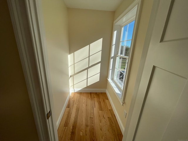 hallway featuring light hardwood / wood-style flooring