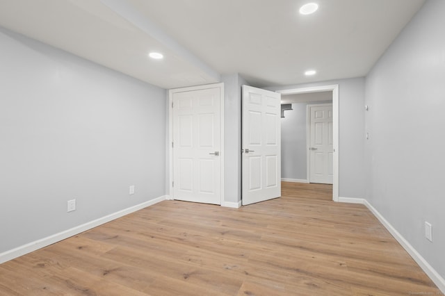 unfurnished bedroom with light hardwood / wood-style flooring