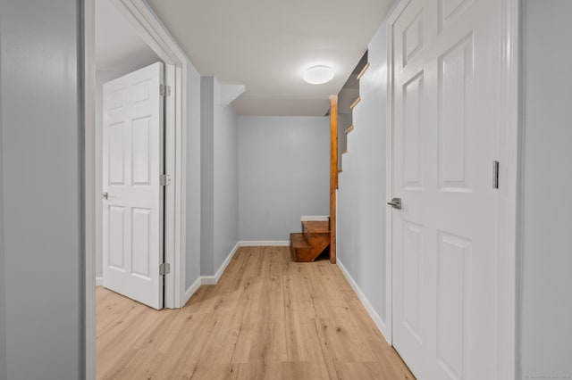 hall featuring light hardwood / wood-style floors