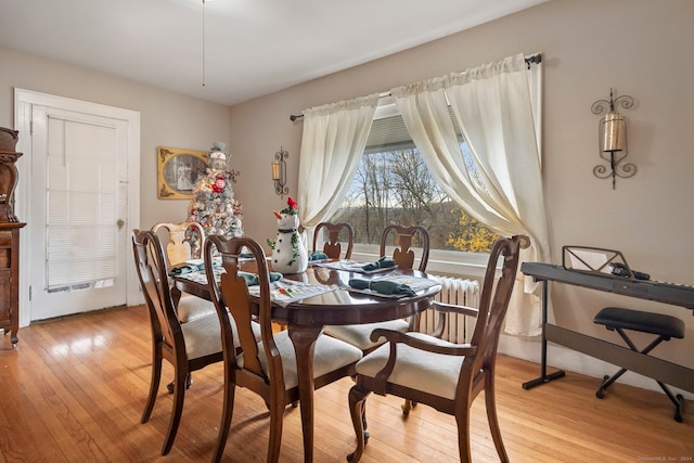 dining space featuring light hardwood / wood-style flooring