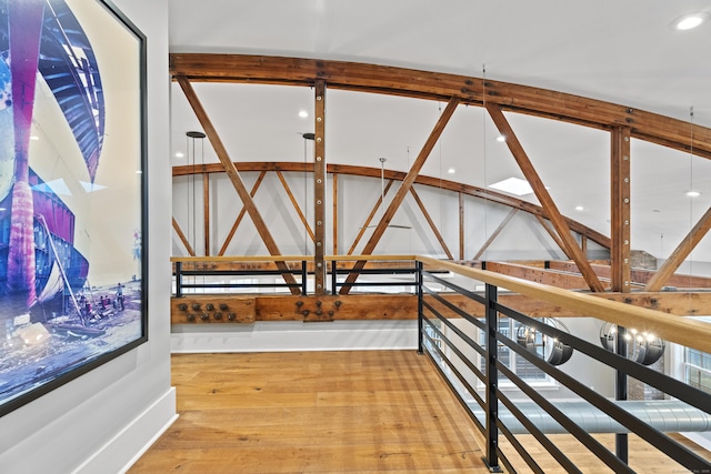 hallway featuring wood-type flooring