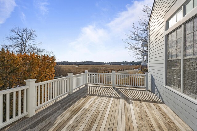 deck with a rural view