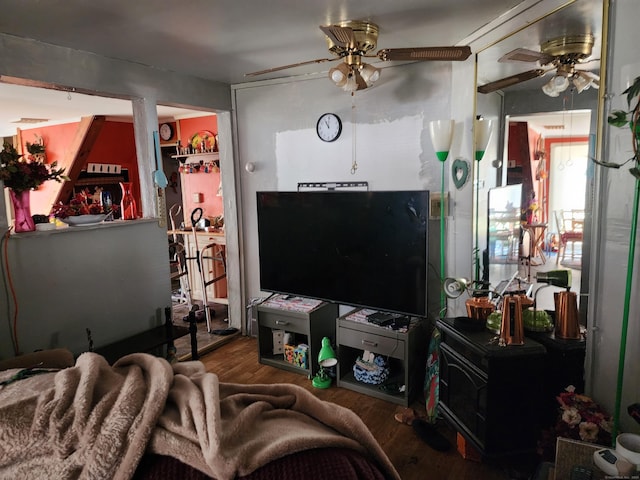 living room featuring hardwood / wood-style flooring