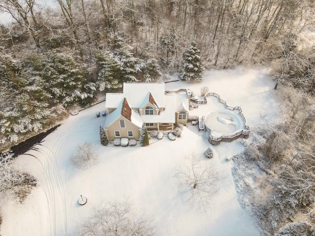 view of snowy aerial view