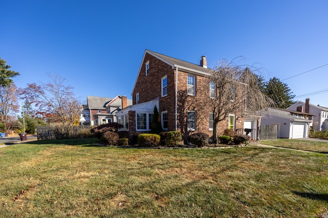 view of home's exterior with a yard