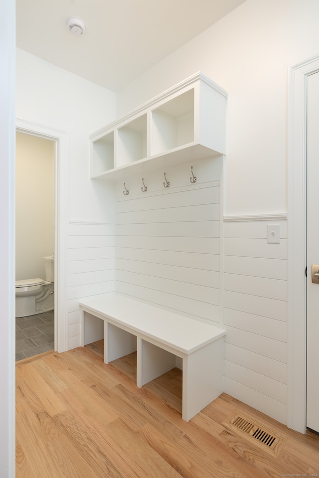 mudroom featuring light hardwood / wood-style floors